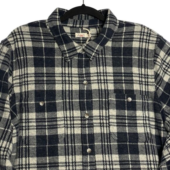 Faherty Brand Womens Legend Sweater Shirt Navy Plaid Flannel Button Shirt Sz XXL - Picture 3 of 6
